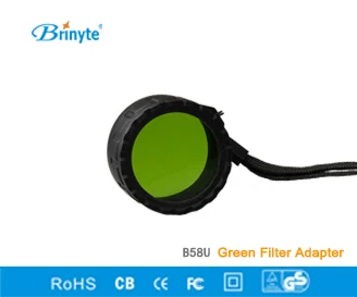 Brinyte B58UR48 светодиодный рассеиватель фонарика зеленый фильтр 48 мм 49 мм фонарик объектив зеленый фильтр для фонарика зеленый диффузор