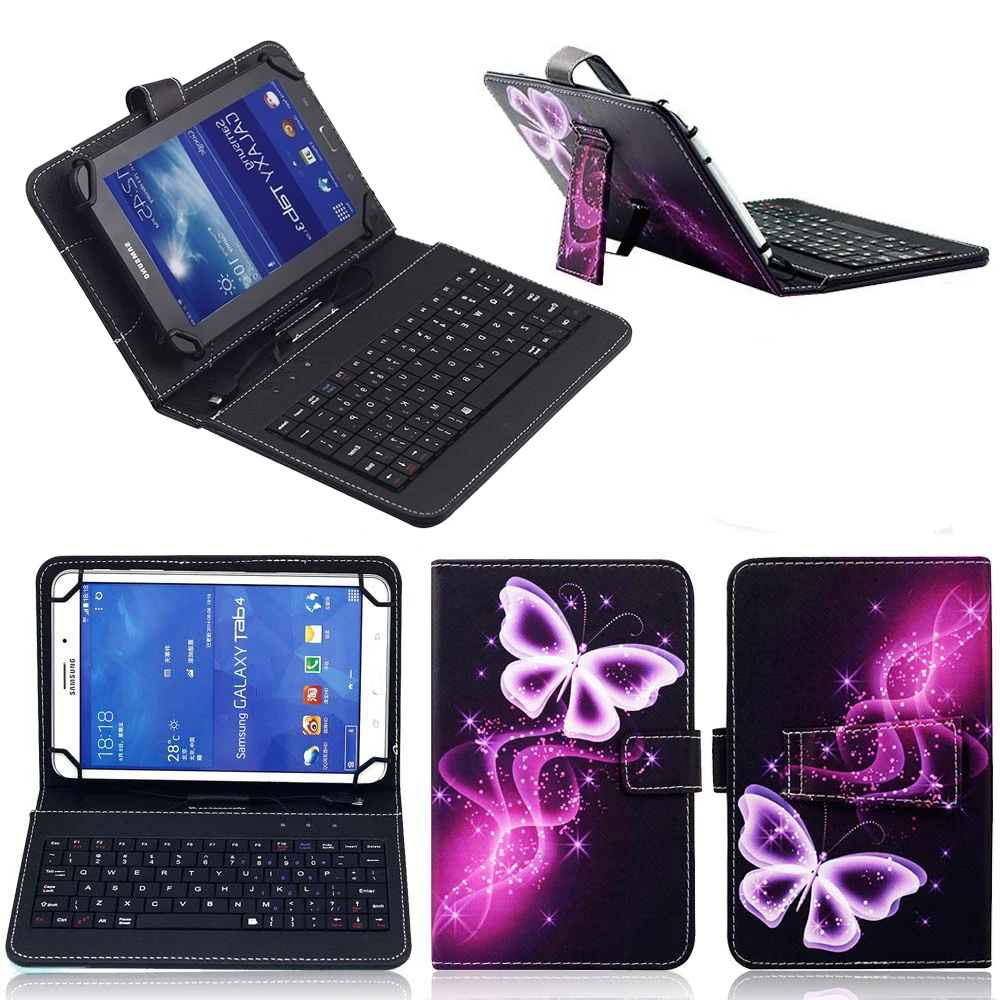 Универсальный кожаный чехол с микро-usb клавиатурой для 9,7, 10, 10,1 дюймов, планшетный ПК на Android для samsung lenovo Tab, чехол-подставка