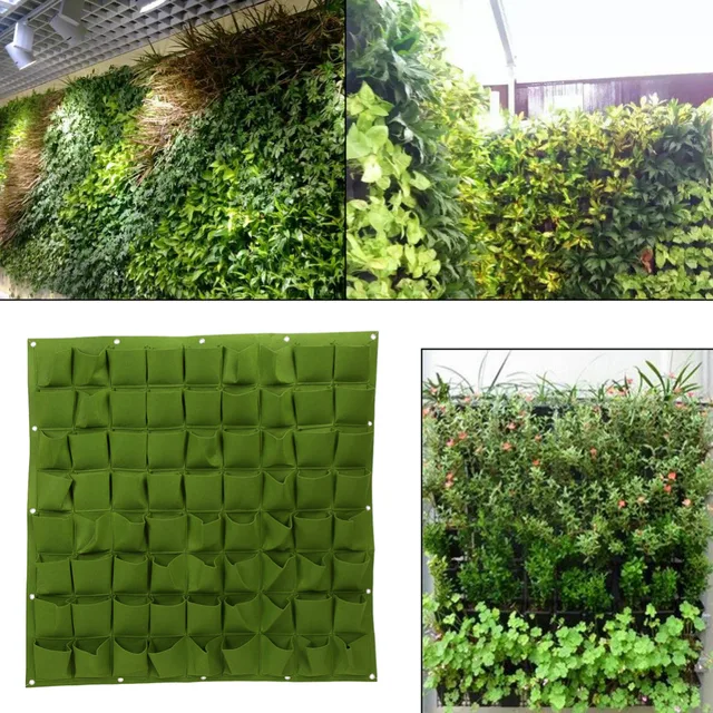 Wall Hanging Planting Bags 72 Pockets Vertical Garden Flower Pots Wall Hanging Planting Bags 72 Pockets Vertical Garden Flower Pots Planter Plant Pot