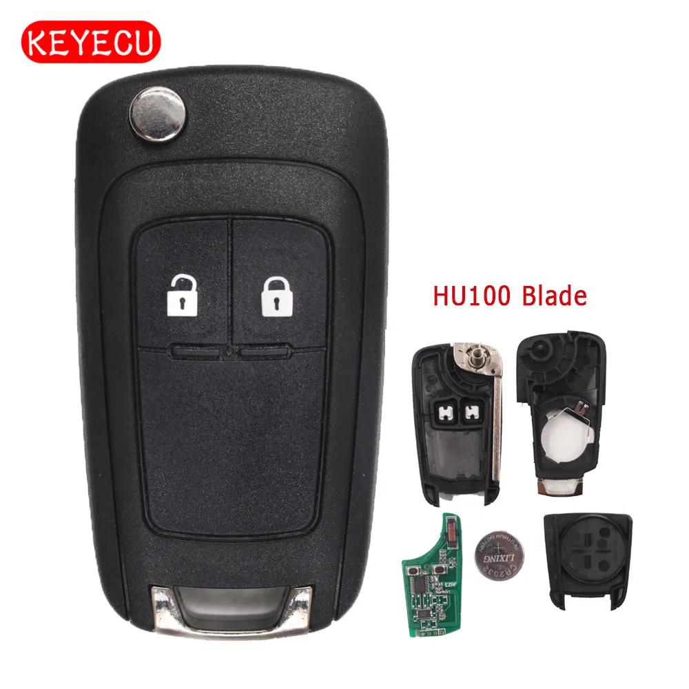 Keyecu Complete Flip Rmote Key Fob 2 Button for Holden Cruze 2099 2015