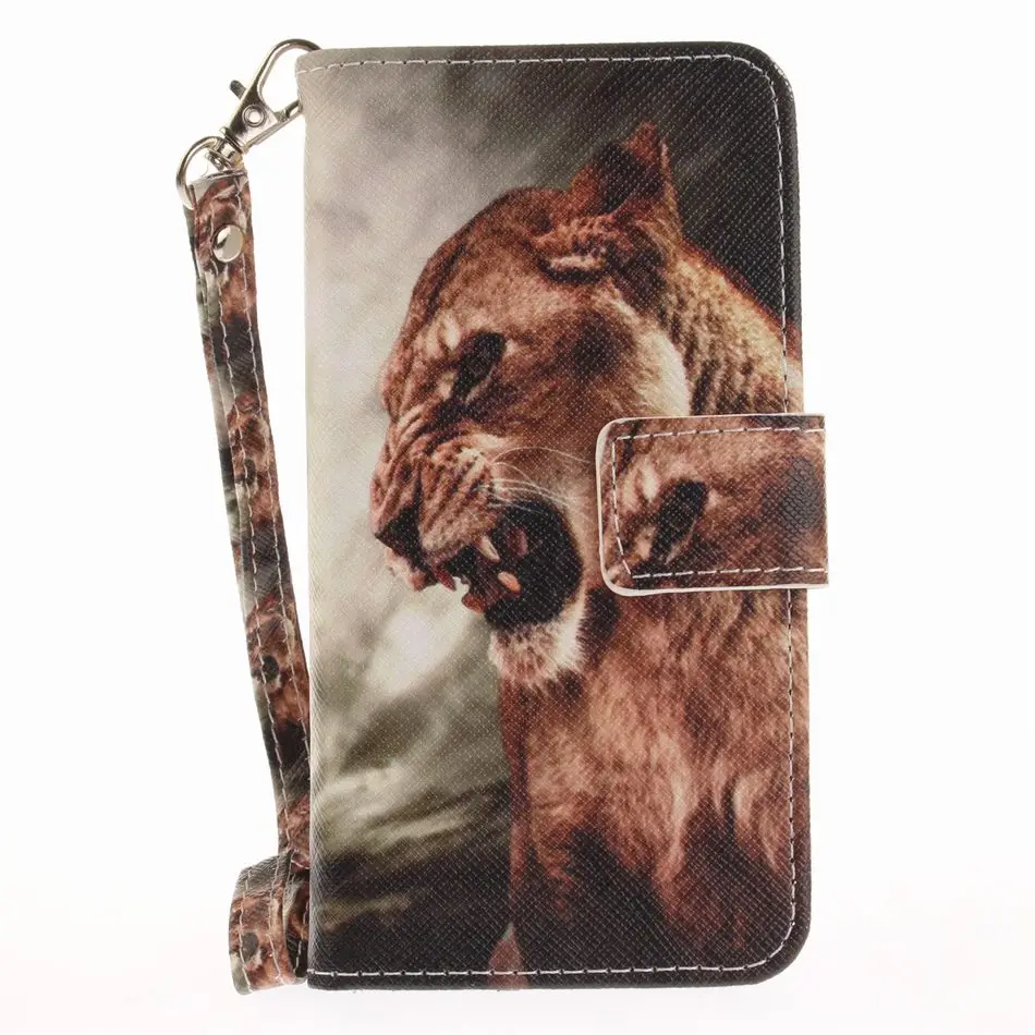 DEEVOLPO Бумажник Флип кожаный чехол для Apple iPhone 5 5S SE 6 6S 7 8 Plus животное собака волк обезьяна Стенд Магнитный чехол Сумки D26Z - Цвет: Majestic Lion