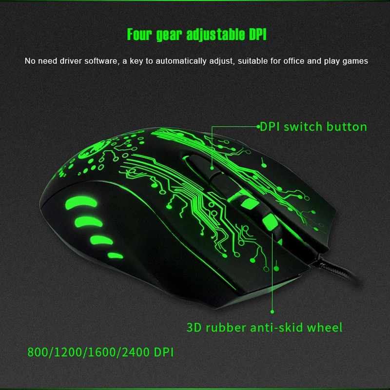 Игровая RGB игровая мышь iMice проводная с подсветкой для компьютера ноутбука ПК