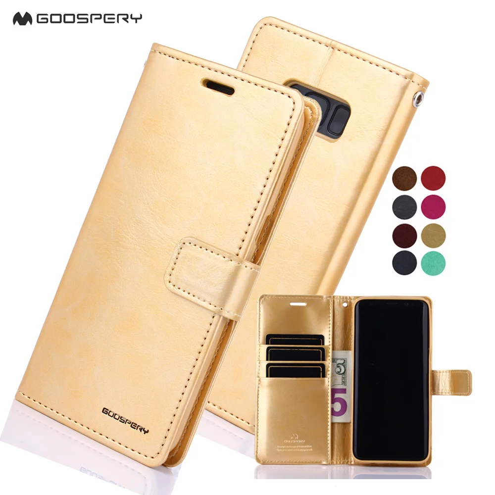 Goospery for Samsung S8 Phone Case Blue Moon Diary PU Leather Flip Stand Cover for Samsung