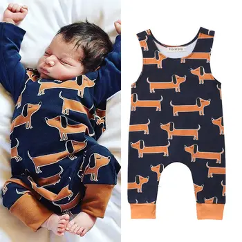 

0-18M Children Lucky dogs Clothing Newborn Infant Baby Boy Girl Cotton Dogs Cartoon Romper cute Jumpsuit cotton Outfit
