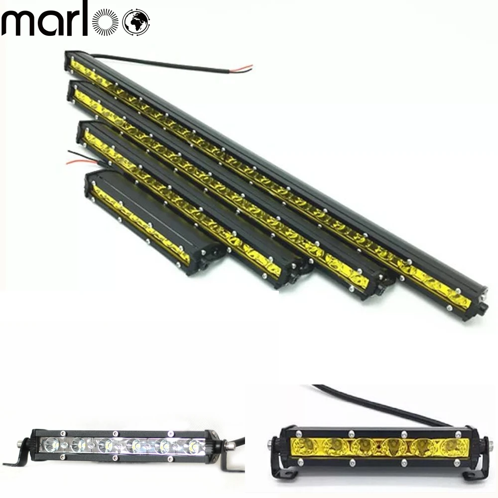 

Marloo Slim Offroad 18W 36W 54W 72W 90W White Amber Single Row Led Light Bar Car 4X4 4WD Truck Boat Spot lights Bar 7" 20" 32"