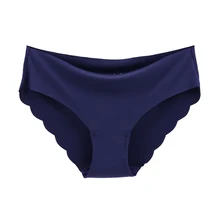 Трусы женские Ice-шелковые трусики цельный сплошной Цвет нижнее белье с низкой посадкой бесшовные ультра-тонкие трусы Sexy оборками женское белье