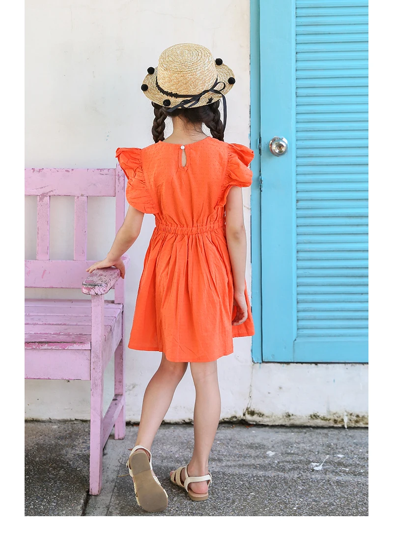 New Summer 2018 Baby Big Girl Dress Children Petal Sleeve Sundress Kids Holiday Party Dresses Clothing Princess Costume For Girls Cotton dress Clothes (16)