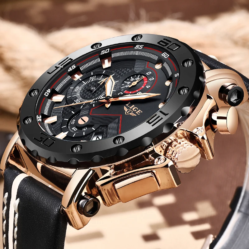 LIGE новые мужские часы с хронографом, Топ бренд, модные роскошные кварцевые часы, мужские военные водонепроницаемые часы, мужские спортивные наручные часы
