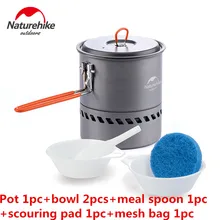 NatureHike Factory Outdoor Camping Heat retention pot Cookware Aluminum alloy Pots Energy-saving Folding Handle Picnic Tableware