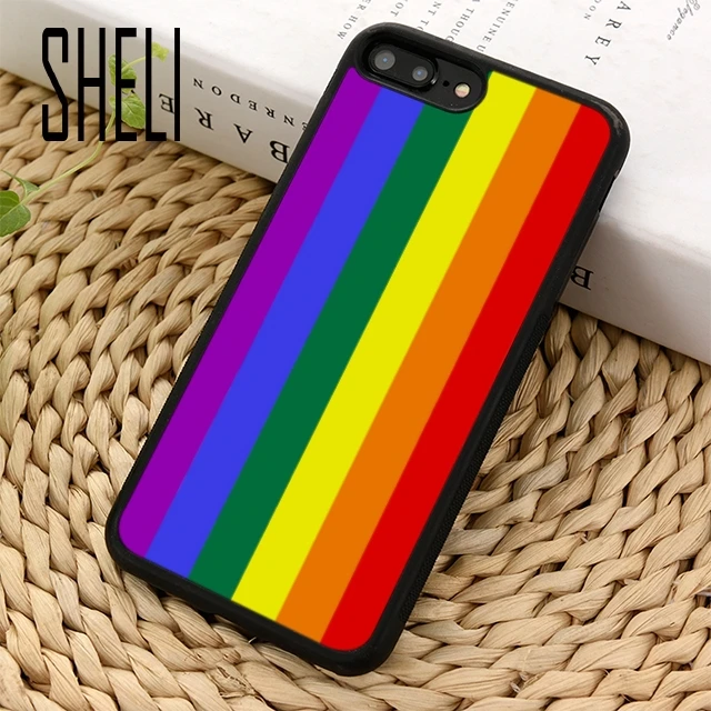 SHELI Gay Lesbian Pride Flag LGBT Phone Case Cover For iPhone 5 6 6s 7 8 plus 11 pro X XR XS max Samsung S6 S7 edge S8 S9 S10 |
