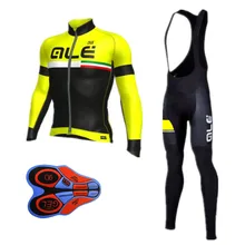 Winter Thermal Cycling Clothing 2017 Men Fleece Jersey Bike Bicycle suits Cycling Kit Green Yellow Red Blue Ropa Ciclismo
