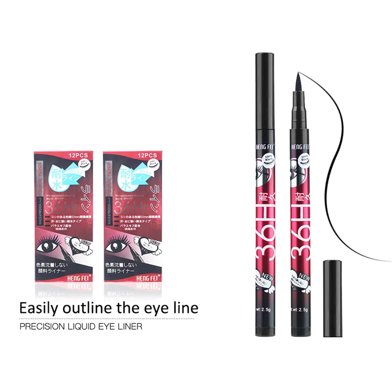 Black Waterproof Liquid Eyeliner Makeup Beauty Comestics Long Lasting Eye Liner Pencil Cat Style Charm Makeup Tools Anti Sweat - Цвет: Красный