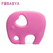 

High Quality Silicone Elephant Teether Jewelry Soft Baby Teething Pendant Necklace Chew Toys Silicone Beads for Baby BPA Free