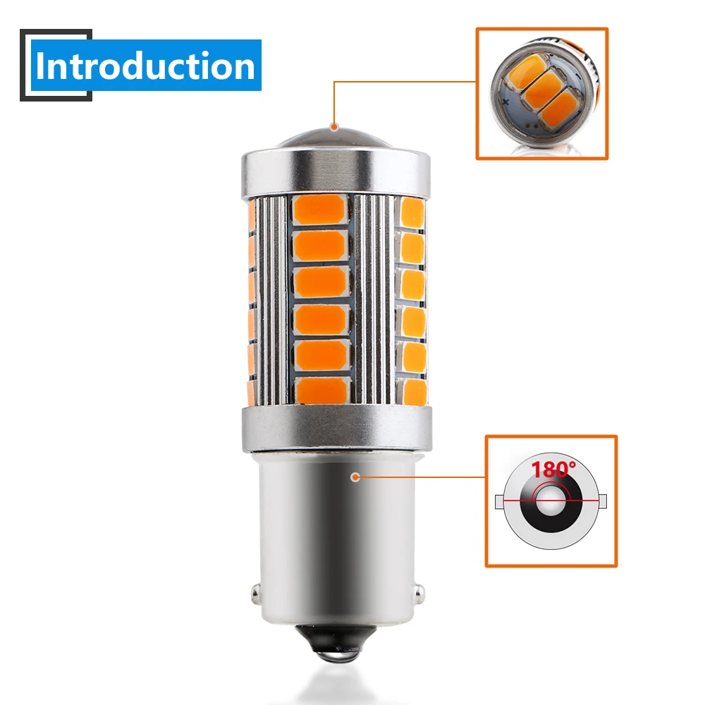YM E Bright 20 шт S25 P21W 5730 33 SMD 1156 BA15S 12V 24V Авто LED Сигнал поворота Обратные огни 900Lm белый