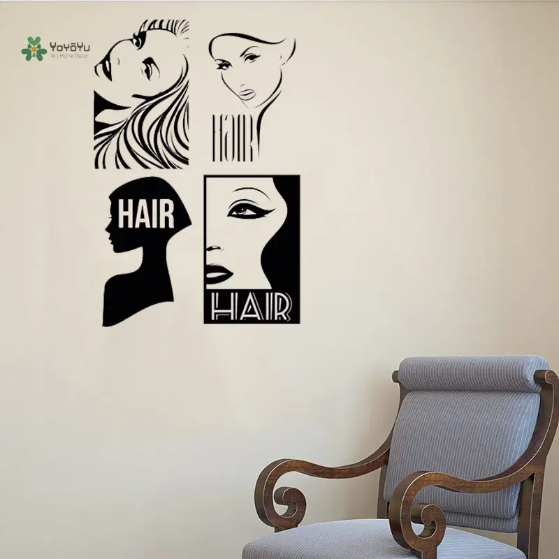 YOYOYU Wall Decals Hair Salon Barbersop Barber Hairdresser Mural Vinyl Window Sticker Interior Girls ZW217 | Дом и сад