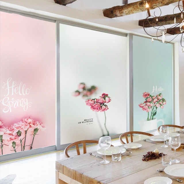 Cheap Pink rose matte static glass patch, dining room living room bedroom window sticker window transparent opaque Cheap Pink rose matte static glass patch, dining room living room bedroom window sticker window transparent opaque