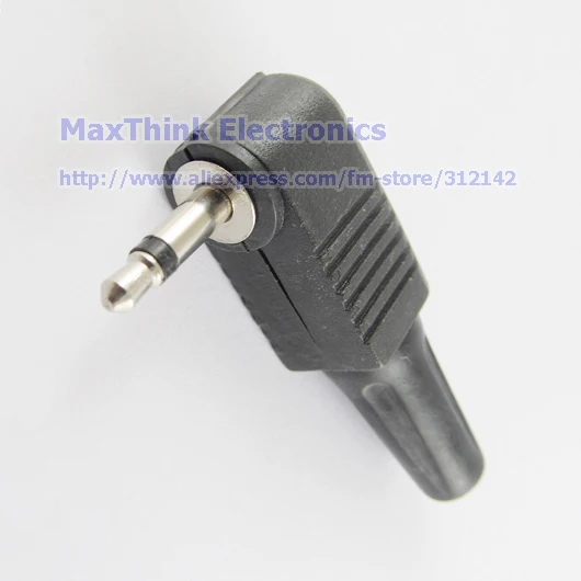 Copper 3.5mm Mono Male Right Angle Audio TRS Adapter Connector ,Single