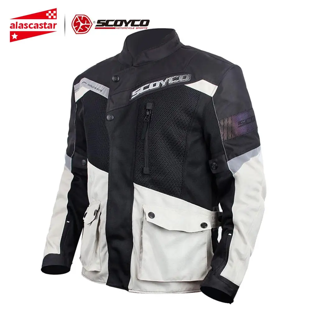 SCOYCO мотоциклетная куртка Мужская дышащая сетка Chaqueta Moto куртка для мотокросса Защитная Экипировка куртка мотоциклетная одежда