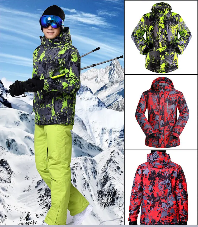 Мужская куртка для катания на лыжах, пригодная для использования, ветронепроницаемая, водонепроницаемая, утепленная куртка для катания на горных лыжах, сноуборде, одежда