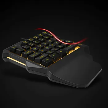 

20% Gaming Keyboard G92 Wired Gaming Keypad with LED Backlight 35 Keys One-handed Membrane Keyboard for LOL/PUBG/CF Keypad