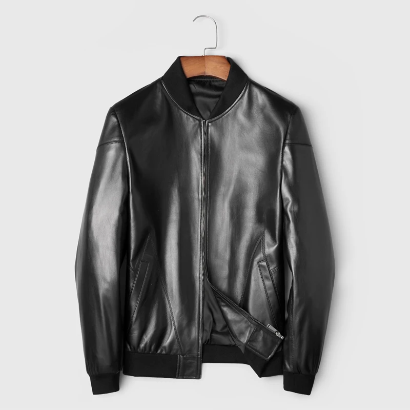 

2019 New Style Autumn Leather Jacket Men Sheepskin Jacket Luxury Brand Real Leather Black Coat Men's Genuine Leather Coat