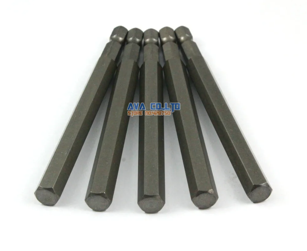 

5 Pieces Magnetic Hexagon Screwdriver Bit S2 Steel 1/4" Hex Shank 100mm Long H8 Tip (100mm x H8)