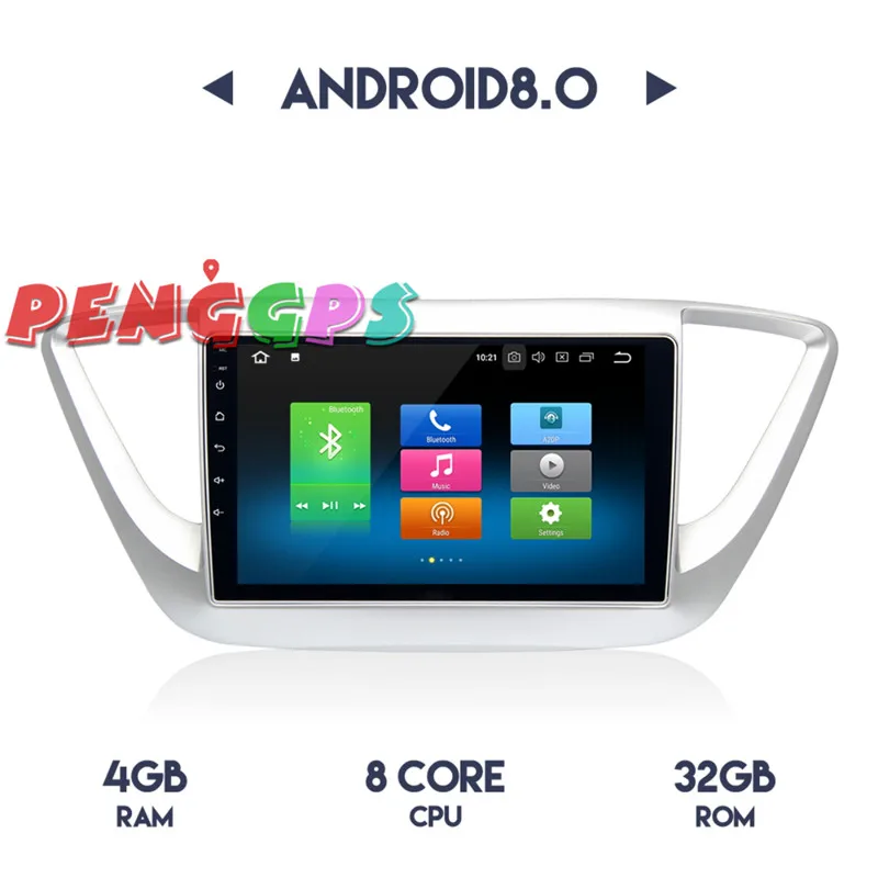 Cheap Android 8.0 7.1 Car Stereo Multimedia Radio GPS for Hyundai Solaris 2017 2018 verna I25 Autoradio Navigation Head unit IPS HD 1