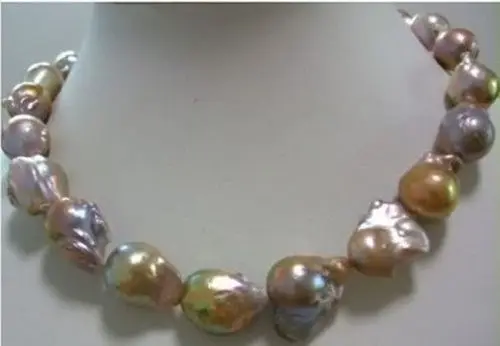 

FREE shipping>>>>huge Color 20mm sea baroque pearl necklace 17" new