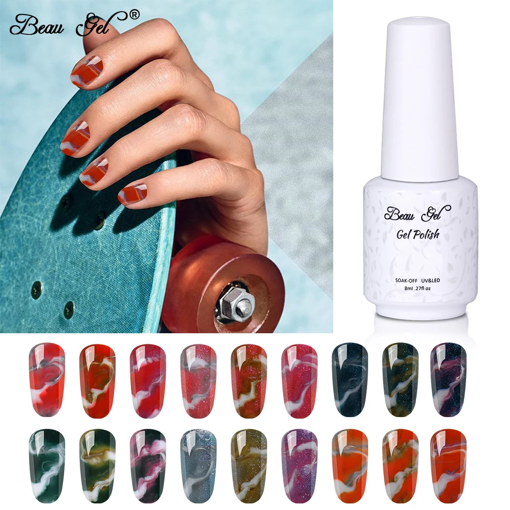 

Beau Gel 3pieces Changeable Dizzied of Halo Effect Gel Nail Polish Soak Off Semi Permanent Varnish Nail Art Multicolor Lacquer