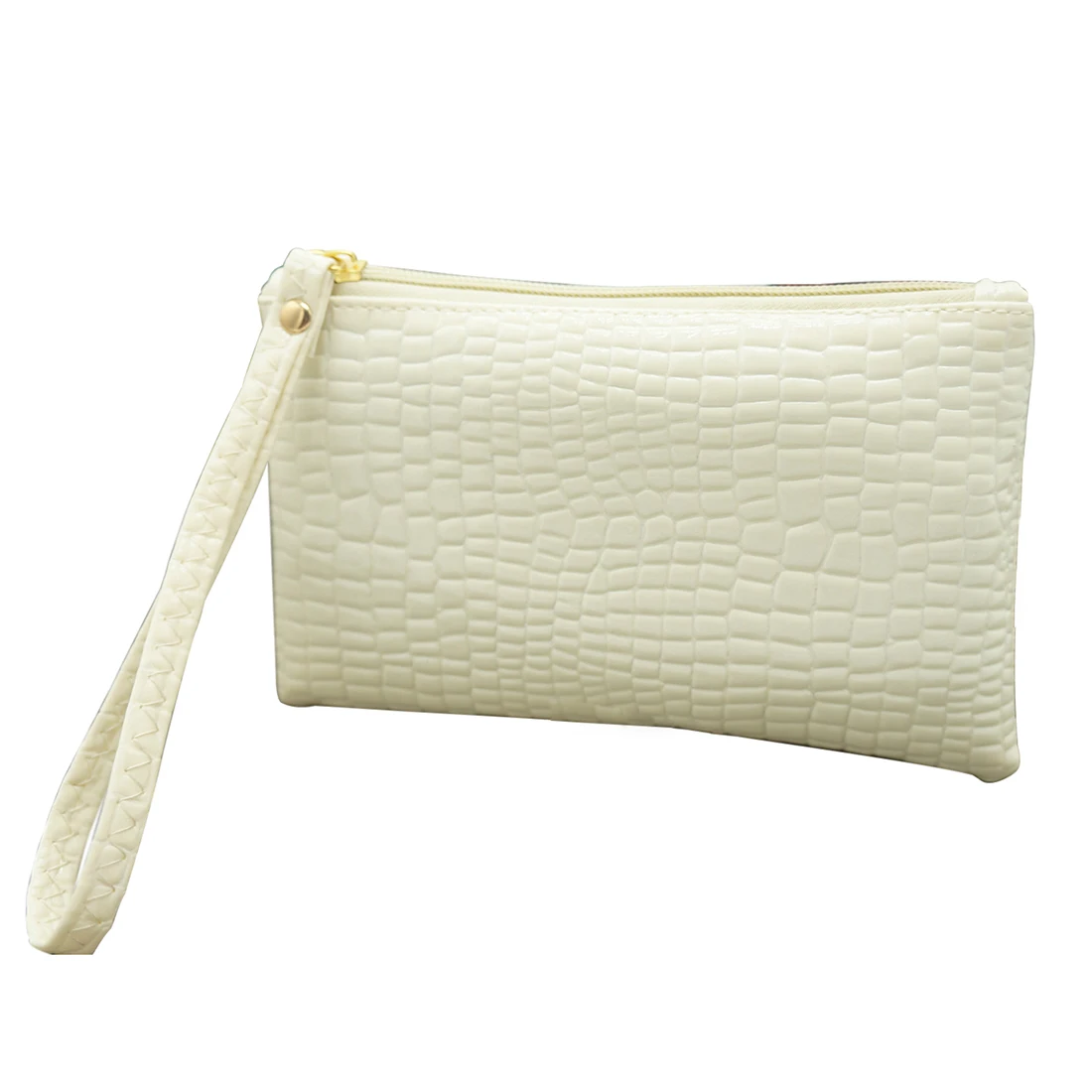 

Womens Crocodile pattern Purse evening Handbag White