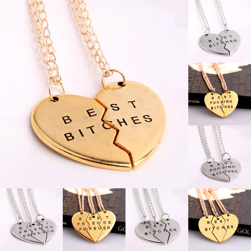 

Fashion New Chic Best Friend BFF Forever Broken Heart Pendant Matching Couple Chain Necklace Women Friendship Jewelry Present