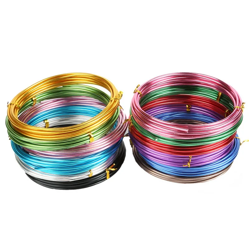

SALE 2mm 12 gauge length 5m anodized aluminum round wire dead soft DIY jewelry craft metallic beading wire 12 colors