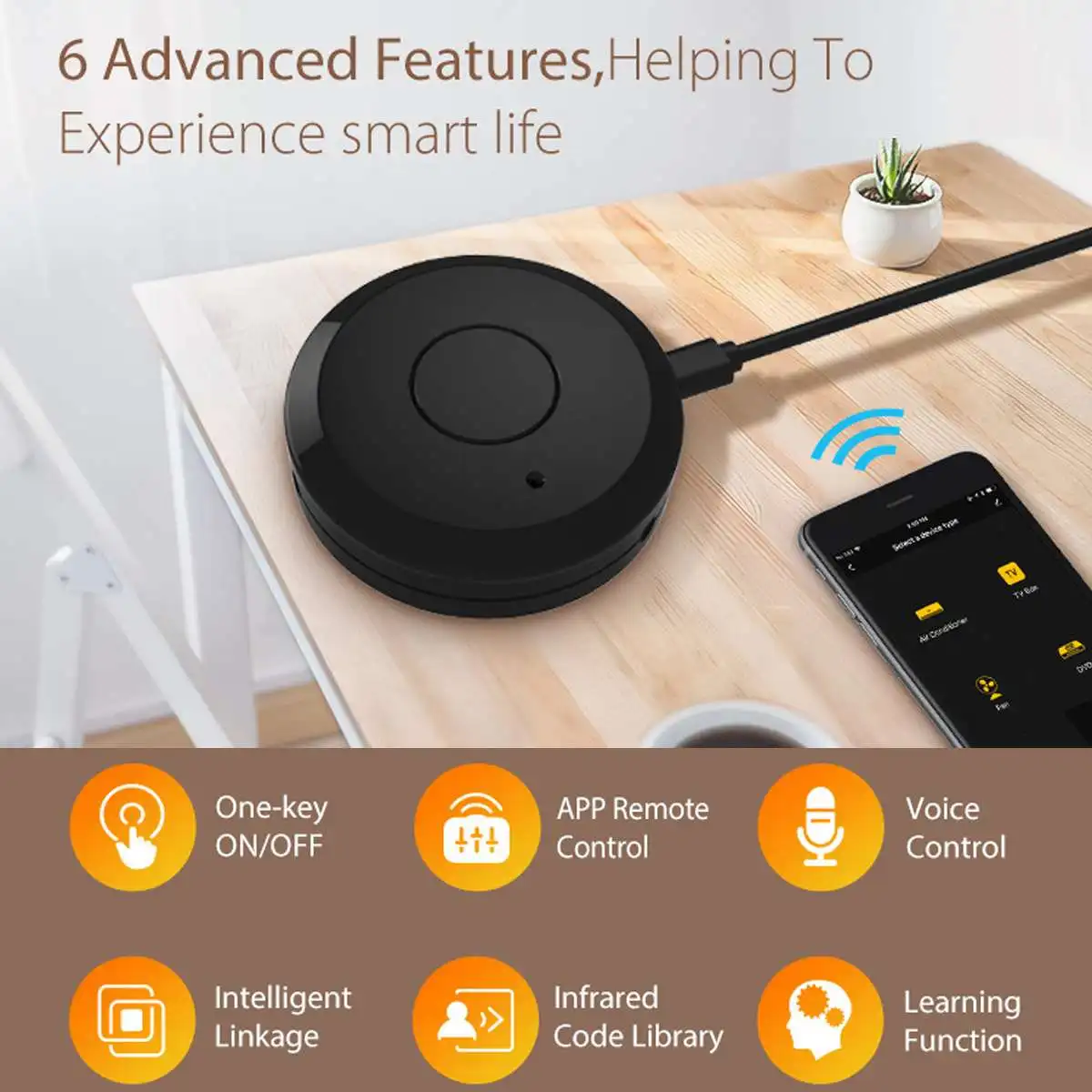 

WiFi Smart IR Remote Controller for Smart Home Compatible with Alexa Universal Controller Tuyasmart App for iOS Android