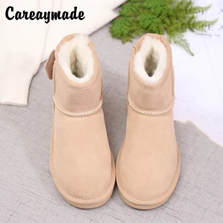 Careaymade-Korean snow boots female boots and leather boots lovely bare sleeve Dichotomanthes non slip bottom thickening boots Careaymade-Korean snow boots female boots and leather boots lovely bare sleeve Dichotomanthes non slip bottom thickening boots