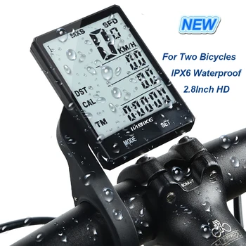 

2.8 Inch Wireless Bike Computer Speedometer Odometer Rainproof Cycling Bicycle Computer Bike Measurable Temperature Stopwatch B6