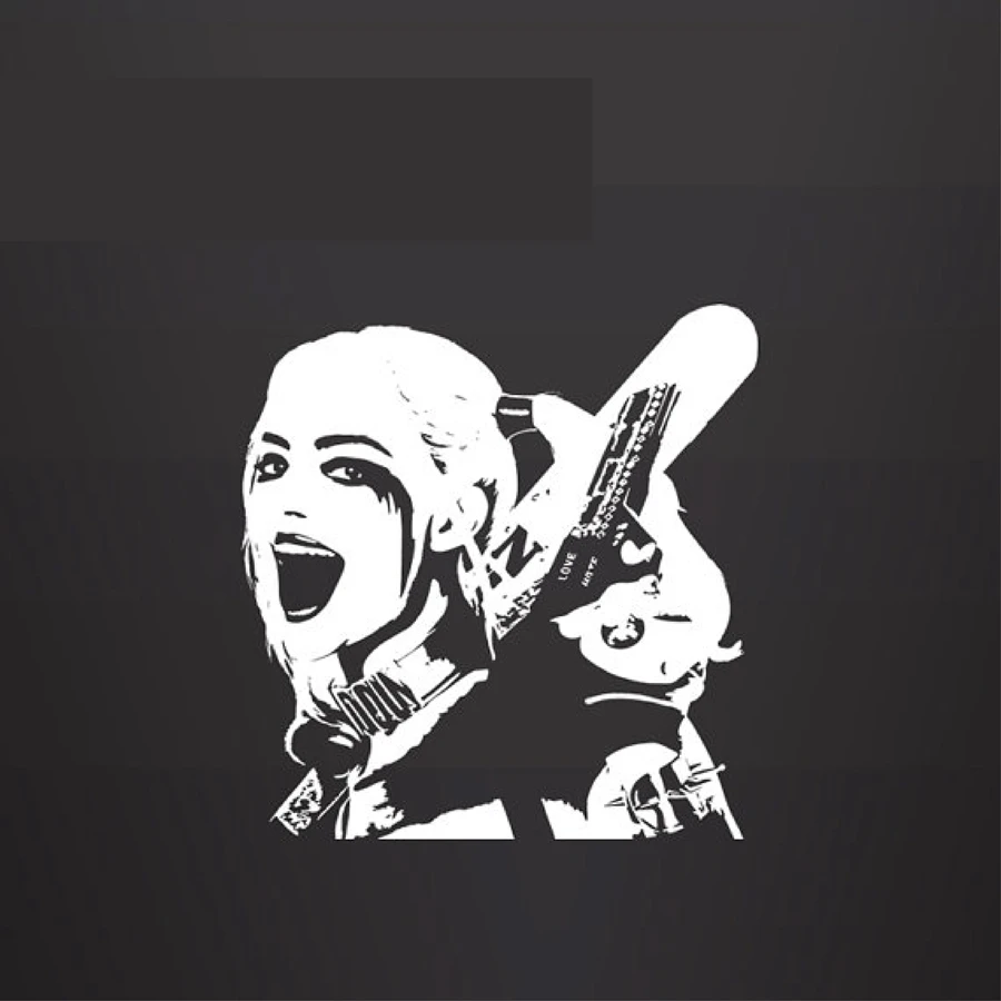 Harley Quinn Decalque Da Parede Do Vinil Adesivo de Carro Laptop Decalque Adesivo do e de Anima§£o do Esquadr£o Suicida em Adesivos de parede de Home
