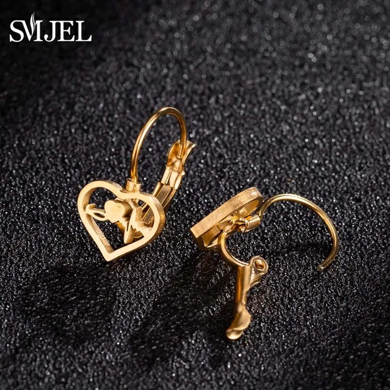 SMJEL Unique Heart Stethoscop Stud Earrings for Women Doctor Medical Jewelry Cardiology Earings Student Gift oorbellen goud