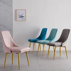 Современный минималистичный спонж бархатный стул для ресторанной мебели ресторан современный Pu китайский железный стул деревянный