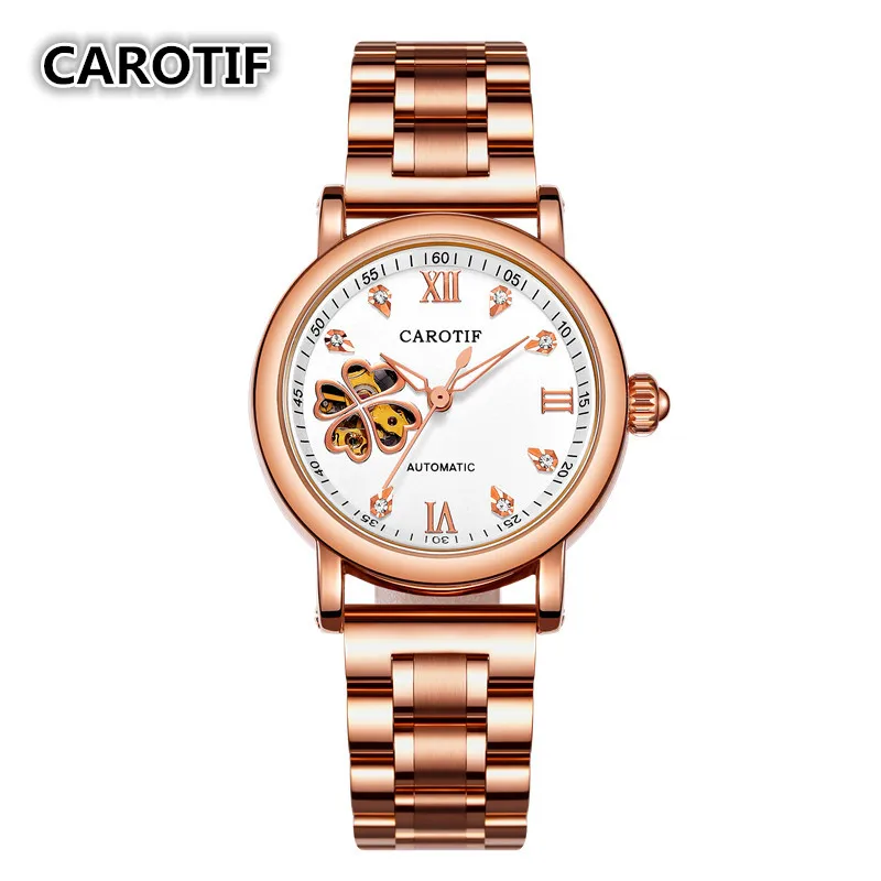 

Luxury Brand Automatic Mechanical Women Watch Full Steel Diamond Surface Watch Women Bracelet Glod Watch For Lady Best Gift
