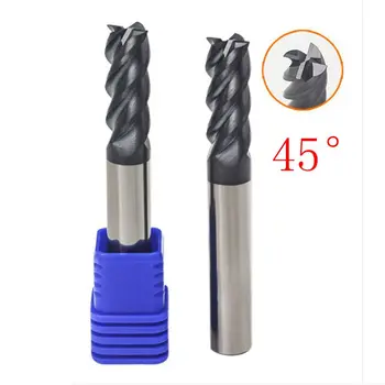 

45 degrees Milling Cutter Alloy Coating Tungsten Steel Tool cnc maching EndMill top milling cutter kit milling machine tools