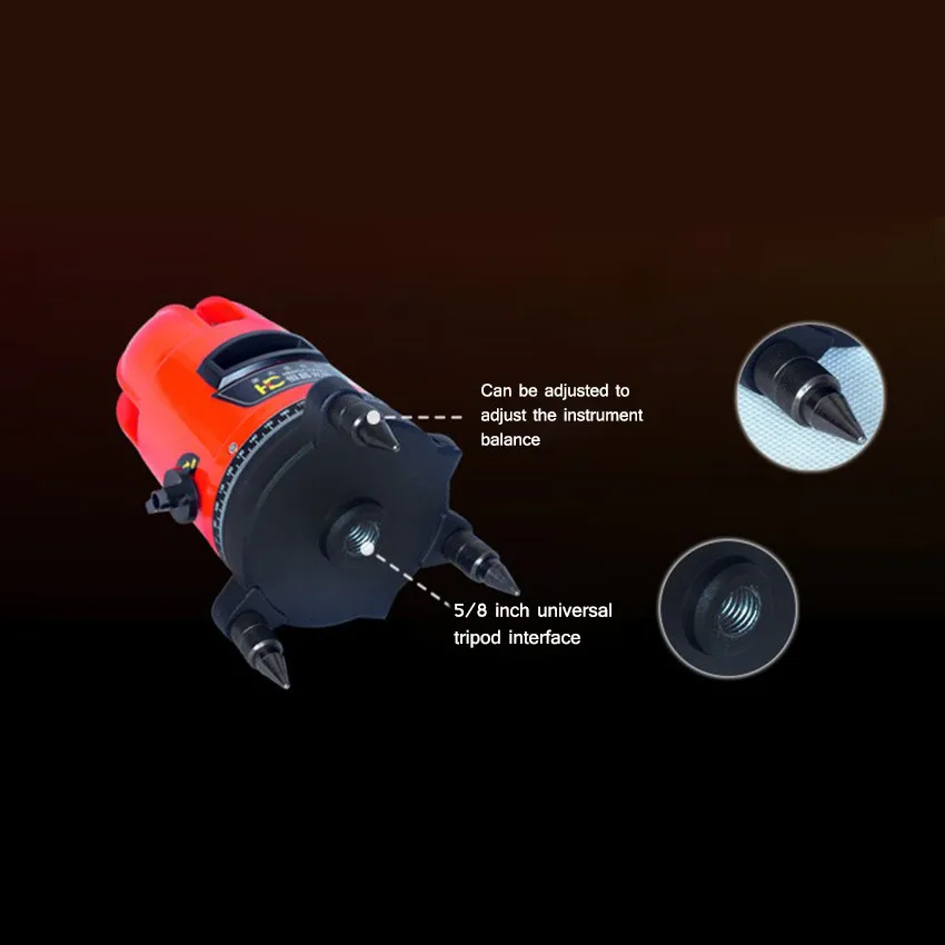1 шт. вертикальный горизонтальный перекрестный лазерный уровень TJ-H Поворот на 360 градусов самонивелирующийся красный 5 линий 1 точечный лазерный уровень