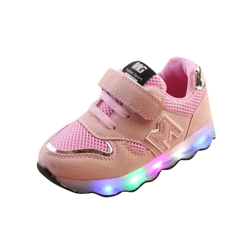 Детские кроссовки; сетчатая обувь для малышей; детская обувь; Светодиодный светильник; Светящиеся кроссовки; Chaussure Enfant; Детский Светильник; обувь