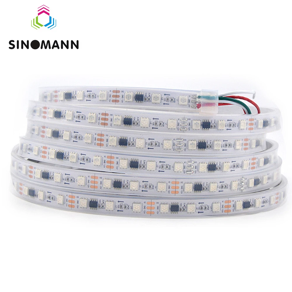 WS2811 5050 SMD RGB полосы адресные 30/48/60leds/M светодиодные пикселей Внешний 1 ic управления 3 светодиода 5 м/roll 16.5ft DC12V