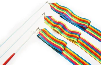 

100PCS 4M Gym Dance Ribbon Rhythmic Art Gymnastic Streamer Baton Twirling Rod Fast shipping for DHL TNT Fedex UPS