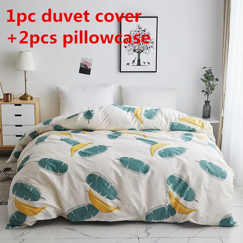 

Banana leaves duvet cover sets Pure cotton quilt cover twin full single double queen king bedding 2pc pillowcase comforter cover