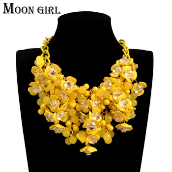 

Bohemia Maxi flower choker necklace 2016 New sping fashion boho jewelry display Big statement necklace for women accessories
