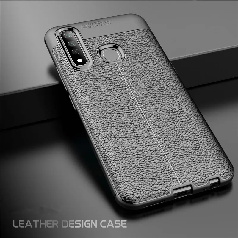 

For Vivo Z1 Pro Z1Pro Case Drop-Proof Hybrid Armor Leather Texture Soft TPU Case for Vivo Z1 Pro Lichi Leather Back Cover