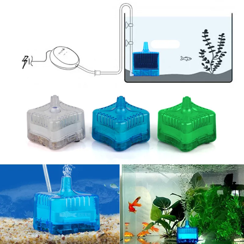 

Aquarium Fish Tank Mini Filter with Triple Filtration System Fish & Aquatic Pet Supplies Green Blue White Color Available