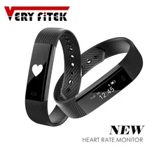 ID115 HR font b Smart b font Bracelet Activity Fitness Tracker Heart Rate Monitor Band Alarm