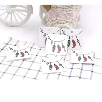 

200PCS Multi Color Many Sizes Paper Cute Stud earring HangTag Card Customize logo Jewelry Display Packing Card Eearng Packaging